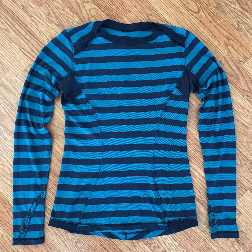 Long Sleeve striped Lululemon athletic top